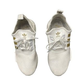 Adidas Nmd_R1Womens Sneakers Shoes Casual White Gold Stripes Boost US Size 5